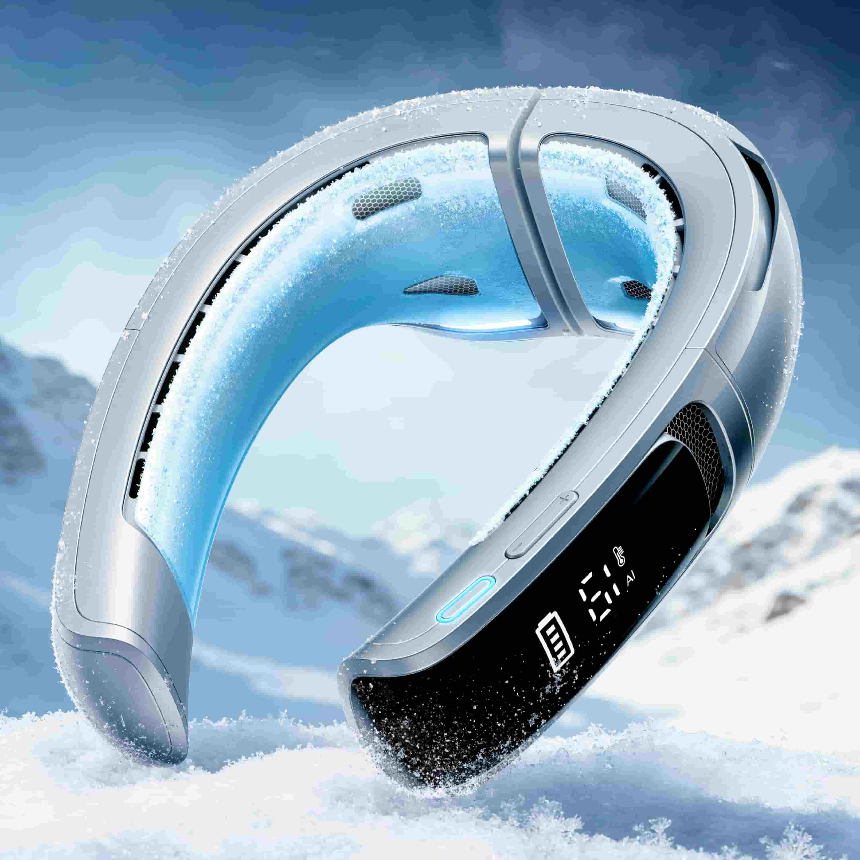 Ranvoo_Ventilateur_de_cou_argent